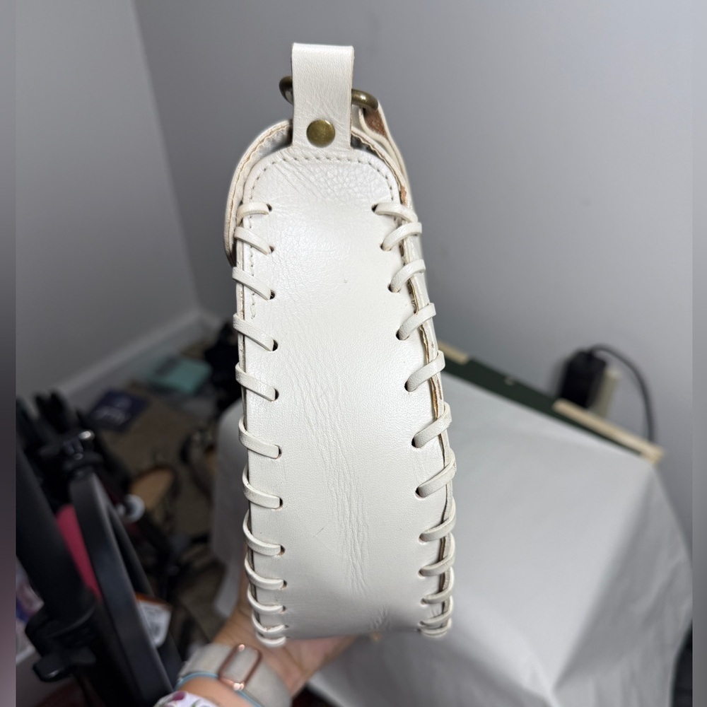 Ecote White BraidedLeather Round Crossbody Western Bag - Picture 8 of 14